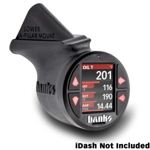 Jeep JL Gauge Pod - Banks Power - iDash Stealth Pod - Black - `18-`23